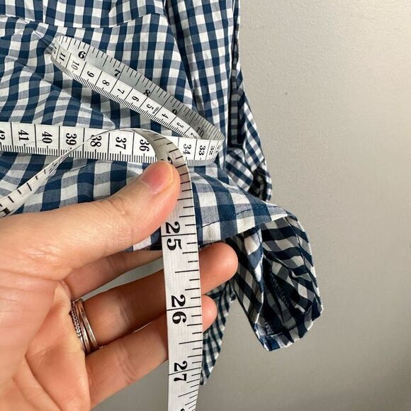Universal Standard for J. Crew gingham plaid tie sleeve tunic top - Picture 7 of 11
